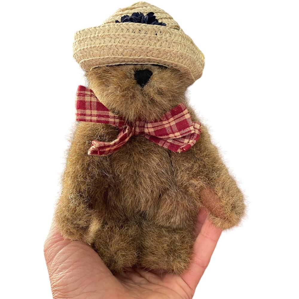 Boyd's Bears Betty Jane Maybeary Plush 6" Jointed Wearing Straw Hat 918454 Toy
